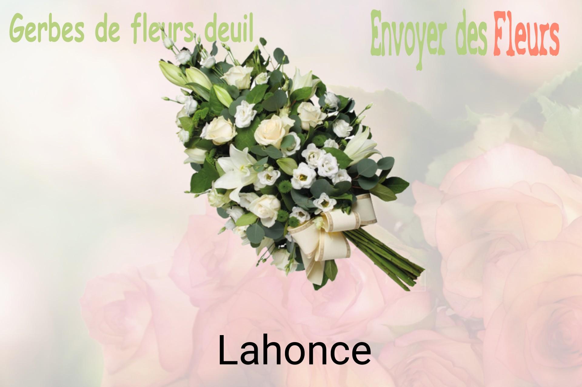 Gerbe de fleurs de deuil livrée à Lahonce